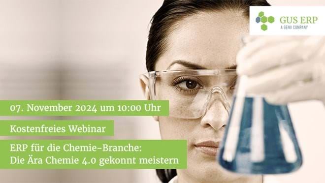 Webinar: ERP für die Chemie-Branche - die Ära Chemie 4.0 gekonnt meistern